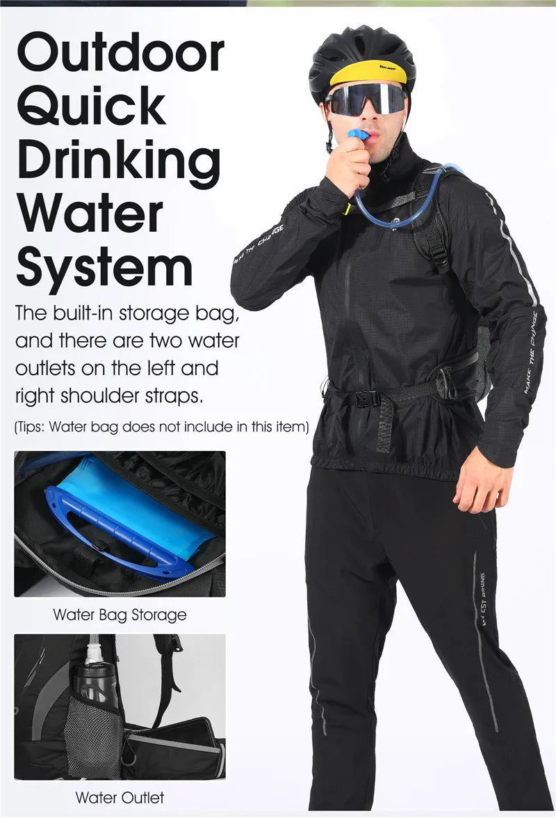 WEST BIKING 16L Cycling Backpack Waterproof Ultralight Bicycle Bag Outdoor Mountaineering Hiking Travel Bike Hydration Backpack