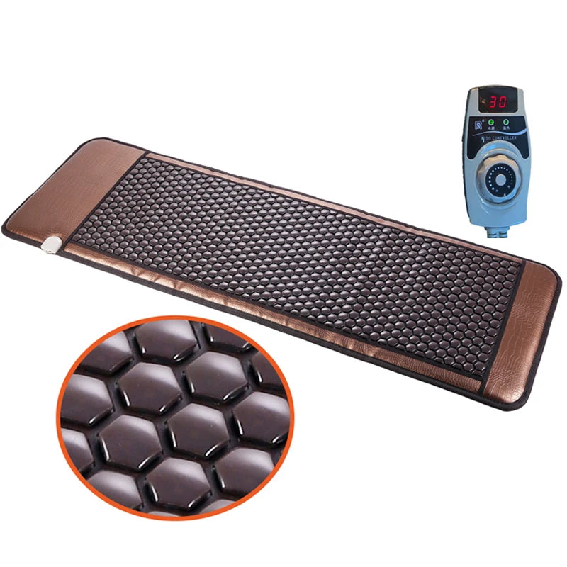 Natural Tourmaline Germanium Stone Mattress Massage Heating Pad Far-Infrared Thermal Stone Therapy 190x60cm Relieve Back Pain