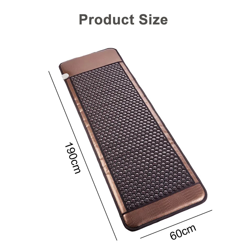 Natural Tourmaline Germanium Stone Mattress Massage Heating Pad Far-Infrared Thermal Stone Therapy 190x60cm Relieve Back Pain