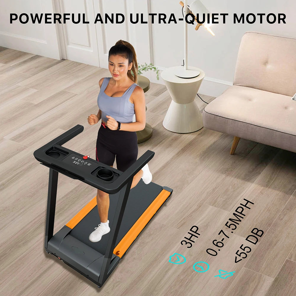 3.0HP Treadmills Electric APP Online Monitoring 7.5MPH Remote Control Foldable Quite Running Walkingpad for Home Portable 300LBS