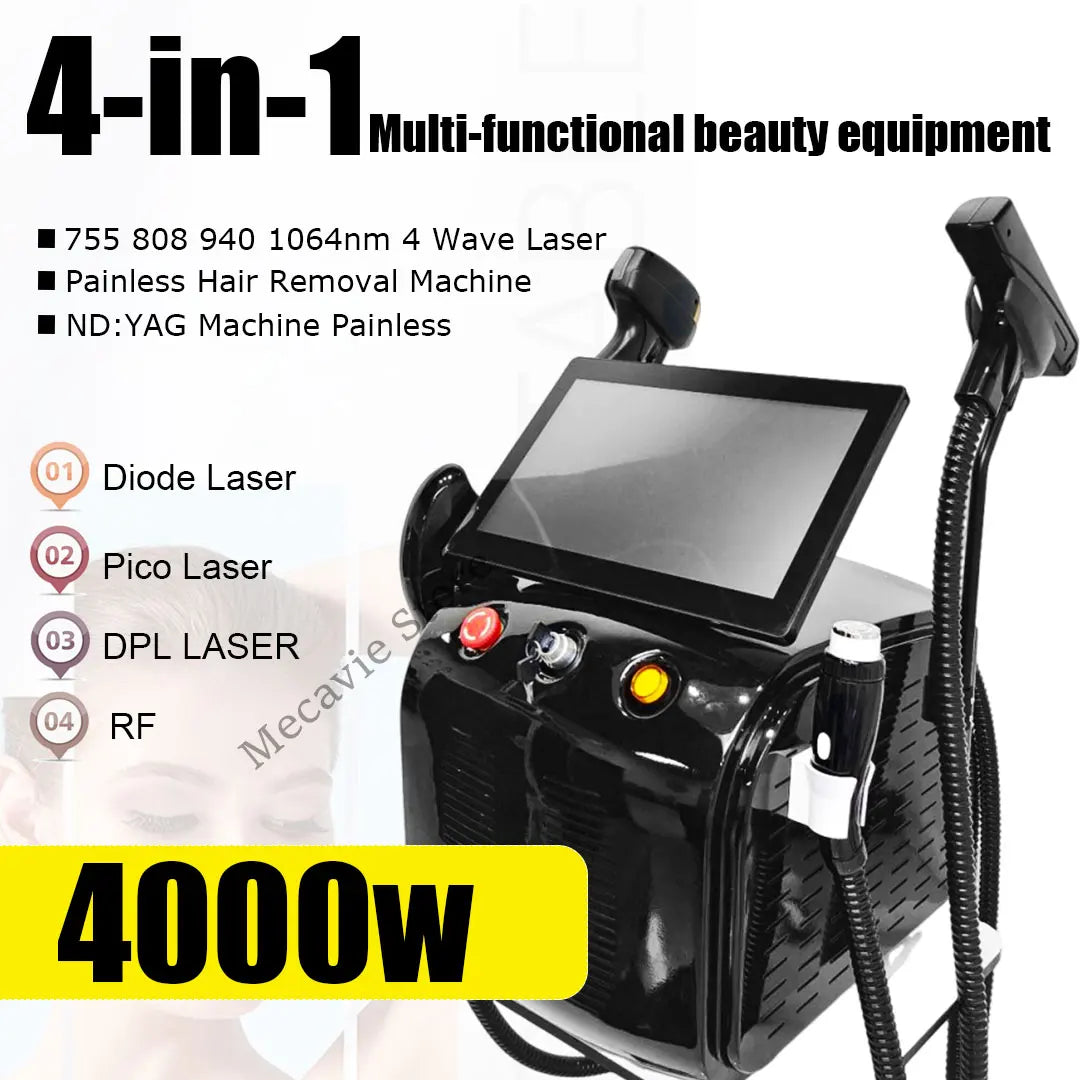 2025 Newest 4 In 1 Diode Laser Pico 808 Carbon Peeling RF Ipl Nd Yag Picosecond Laser Opt Hair Removal Tattoo Removal Machine