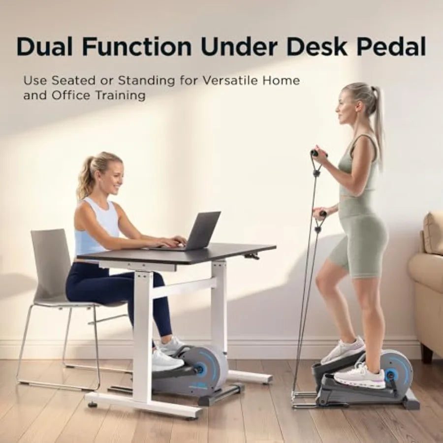 JLL Elliptical Exercise Machine Mini Elliptical Cross Trainer 2-in-1 Sit/Stand 8-Level Magnetic Resistance Compact Home Office