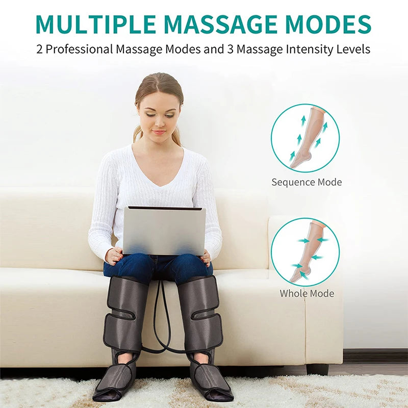 Nekteck Leg Massager Air Compression Calf Wraps Air Pressure Massage for Blood Circulation and Relaxation Lymphatic Drainage