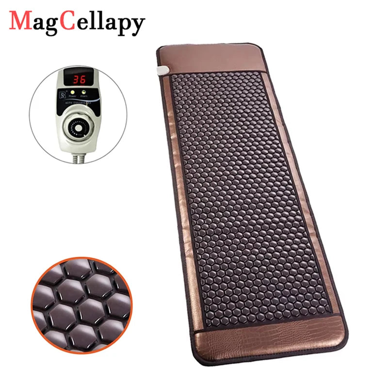 Natural Tourmaline Germanium Stone Mattress Massage Heating Pad Far-Infrared Thermal Stone Therapy 190x60cm Relieve Back Pain