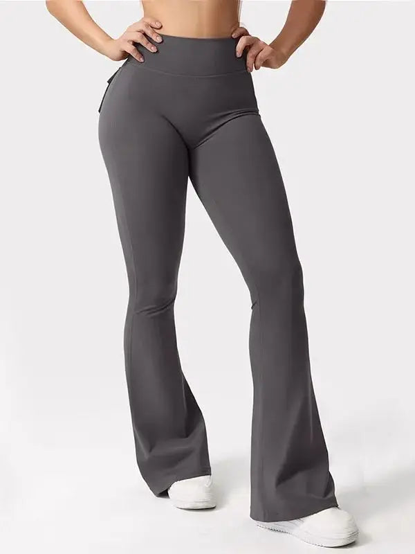 Summer Women's Cargo Pocket Fitness Tights - High-Waisted Stretch Butt Lift Yoga Running Pants