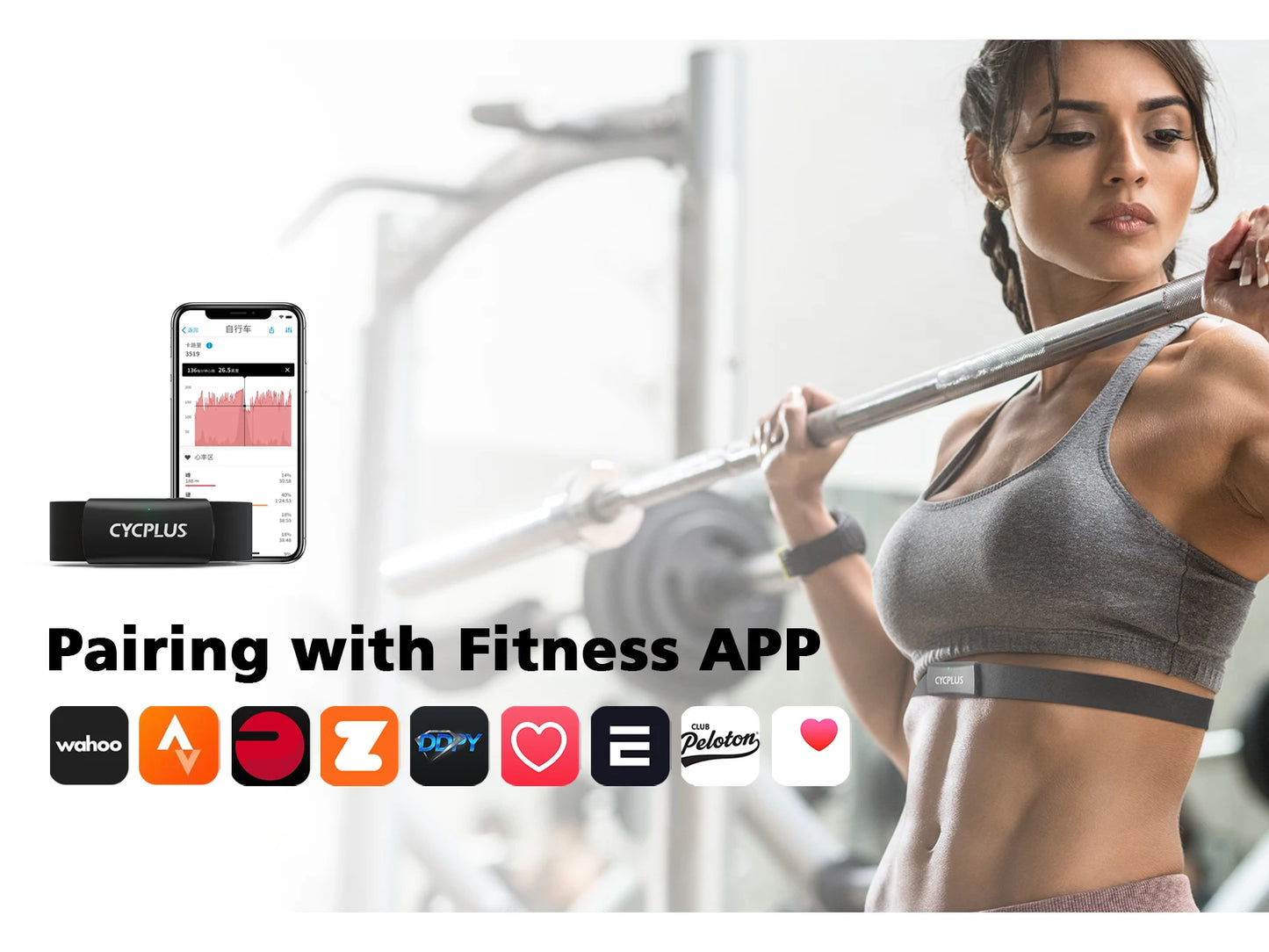 CYCPLUS H2 Heart Rate Monitor Chest Strap BLE ANT+ Heart Rate Monitor Chest Sensor with 500h Battery, IPX7 Waterproof