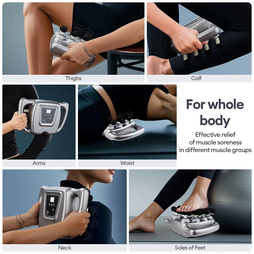 24-Head Fascia Gun 9 Modes High Frequency Vibration Body Massage Gun Back Neck Shoulder Waist Massager Muscle Masajeador