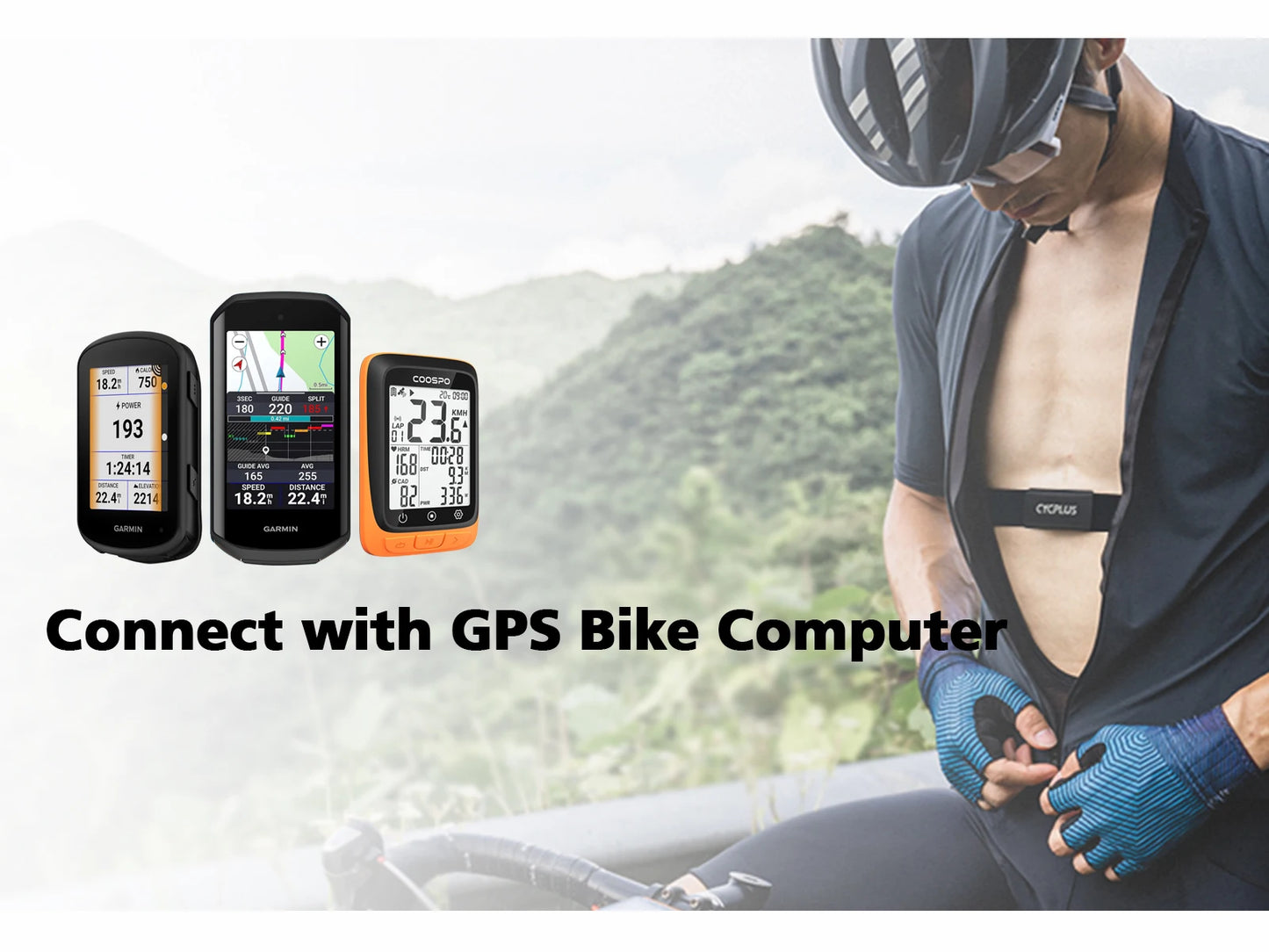 CYCPLUS H2 Heart Rate Monitor Chest Strap BLE ANT+ Heart Rate Monitor Chest Sensor with 500h Battery, IPX7 Waterproof